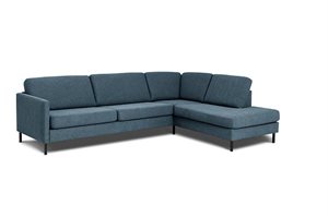 Visby sofa med open end L 274 -  Braga Navy stof - Stærk pris 